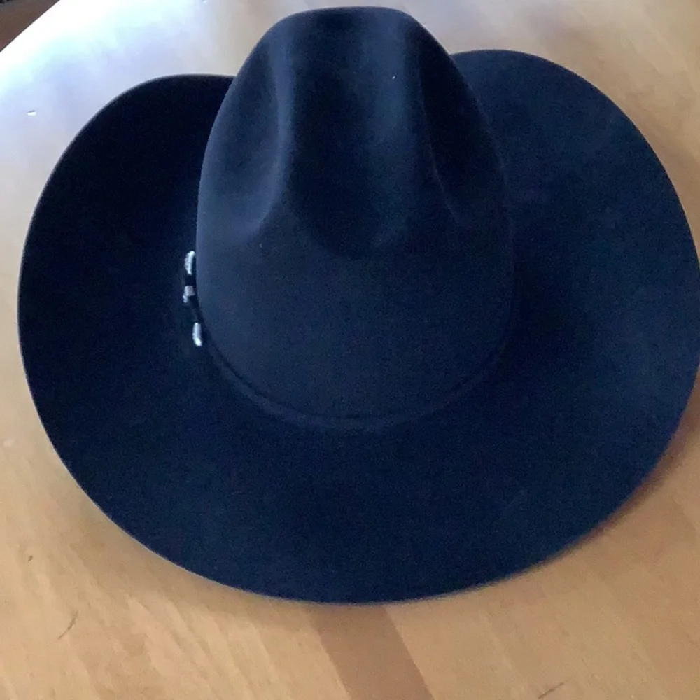 Men's Black Western Cowboy Hat with Decorative Conchos - Picture 2 of 6